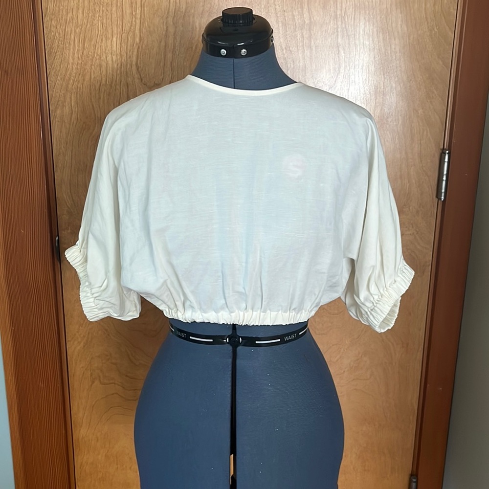 & Other Stories linen bateau crop top - Picture 1 of 5